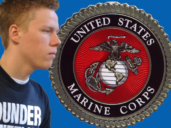 Joe Leatherman, drummer extraordinaire, soon-to-be Marine. - joe-marine-symbol-580