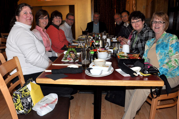 The whole table. Bishop Phil Whipple is at the other end of the table. Sorry about the lighting.