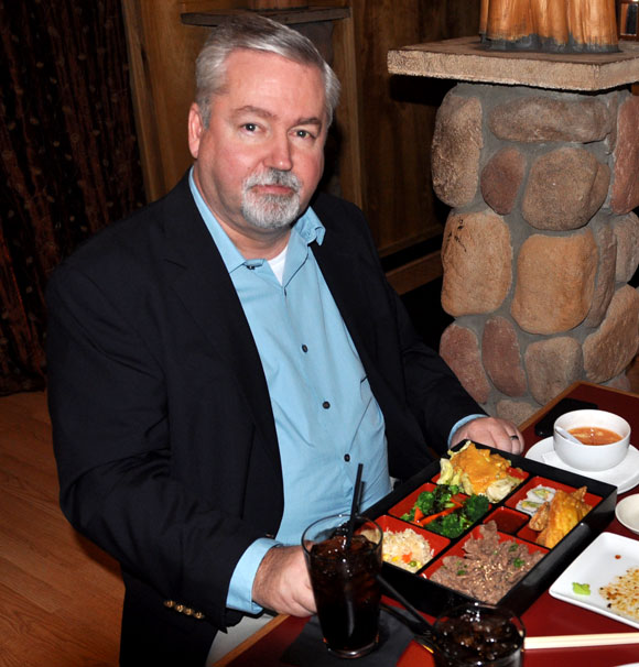 Bishop Phil Whipple ordered what was called a Bento Box, which had a variety of interesting things to eat.