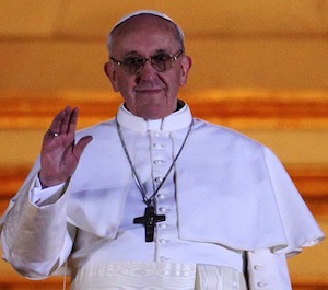 Pope Francis I appears on the central balcony